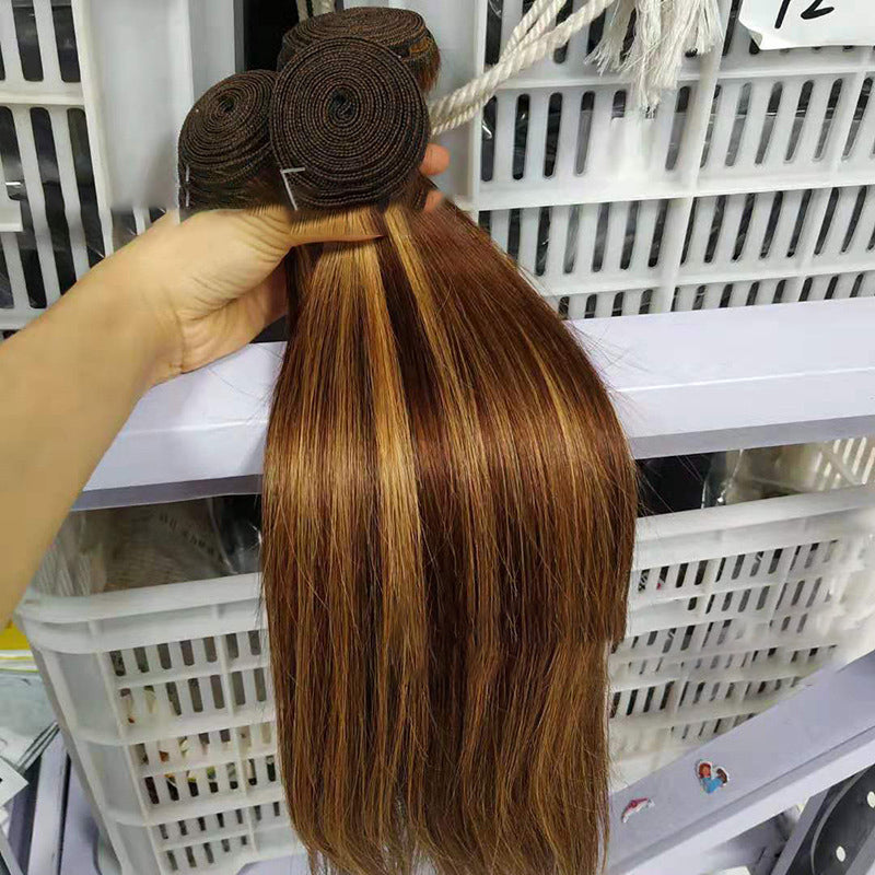 Straight Brazilian human hair bundles with closure