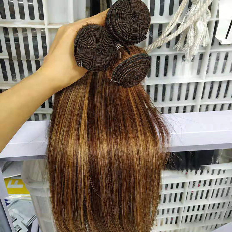 Straight Brazilian human hair bundles with closure