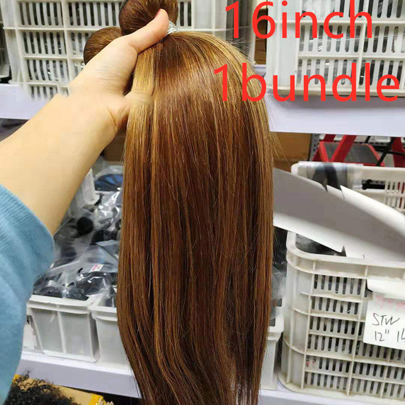 Straight Brazilian human hair bundles with closure