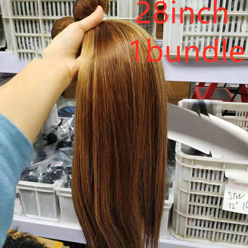 Straight Brazilian human hair bundles with closure