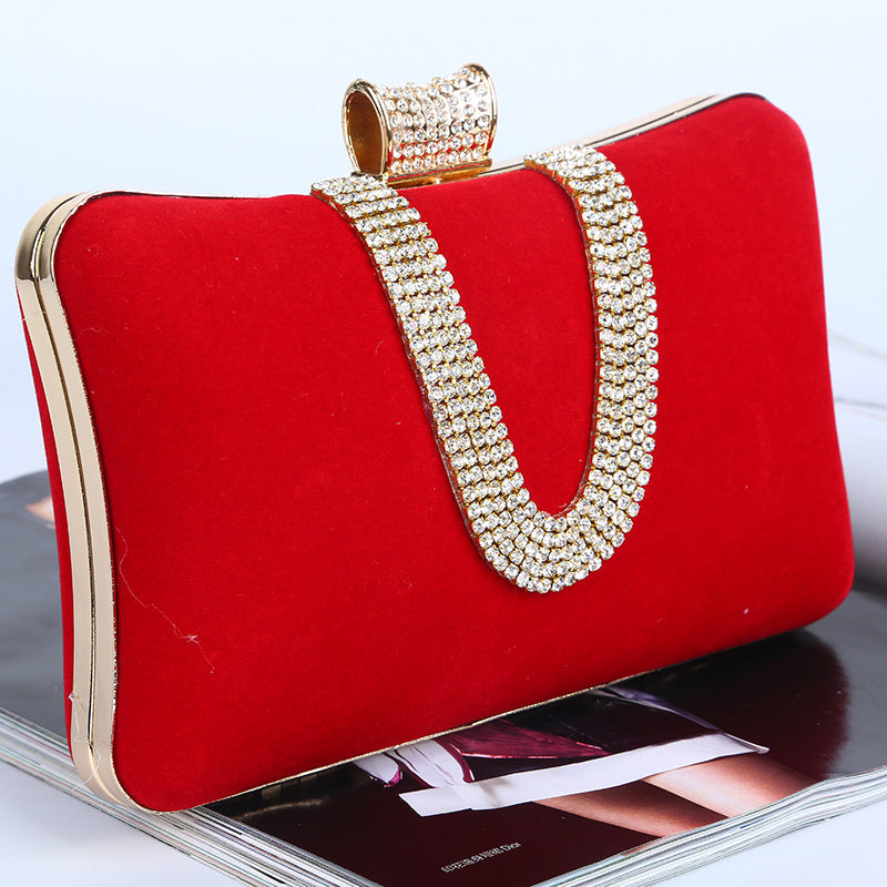 Suede clutch purse