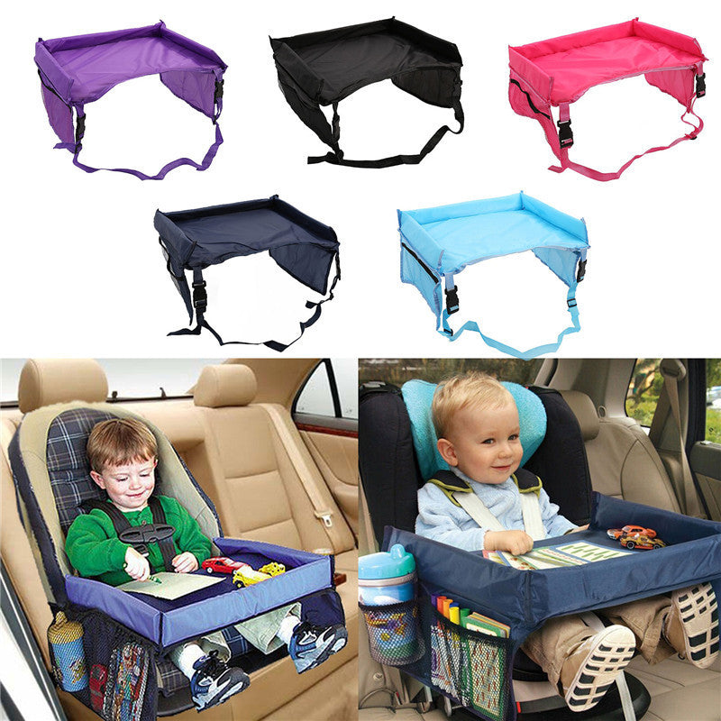 Car-seat mounted children's waterproof tray table