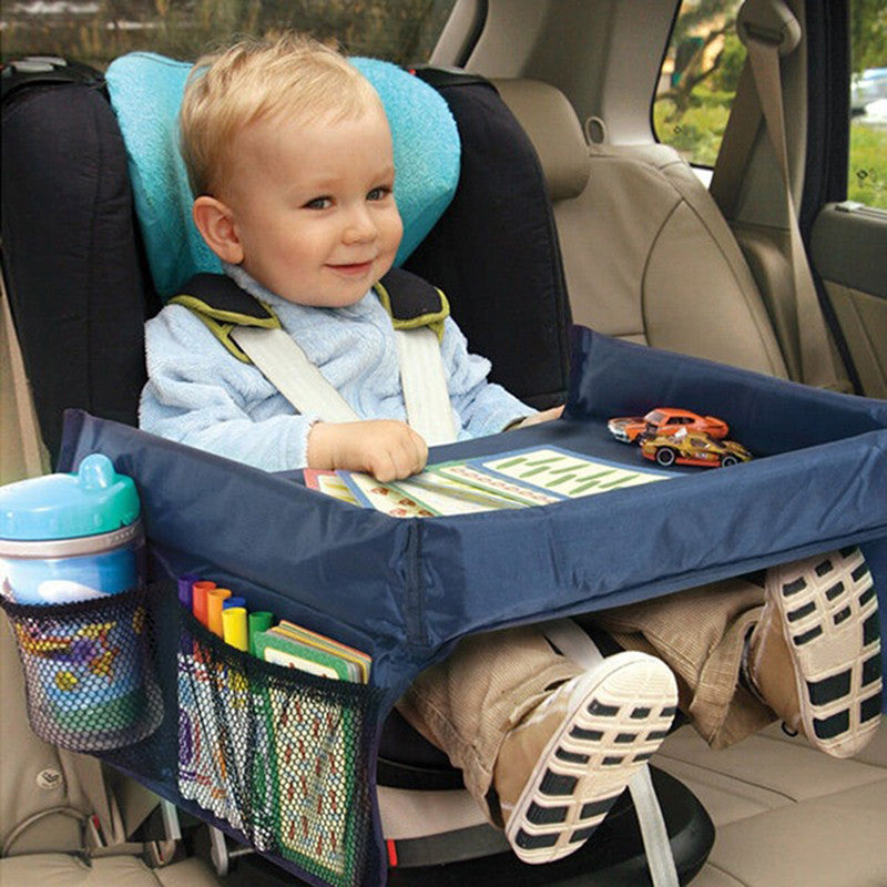 Car-seat mounted children's waterproof tray table