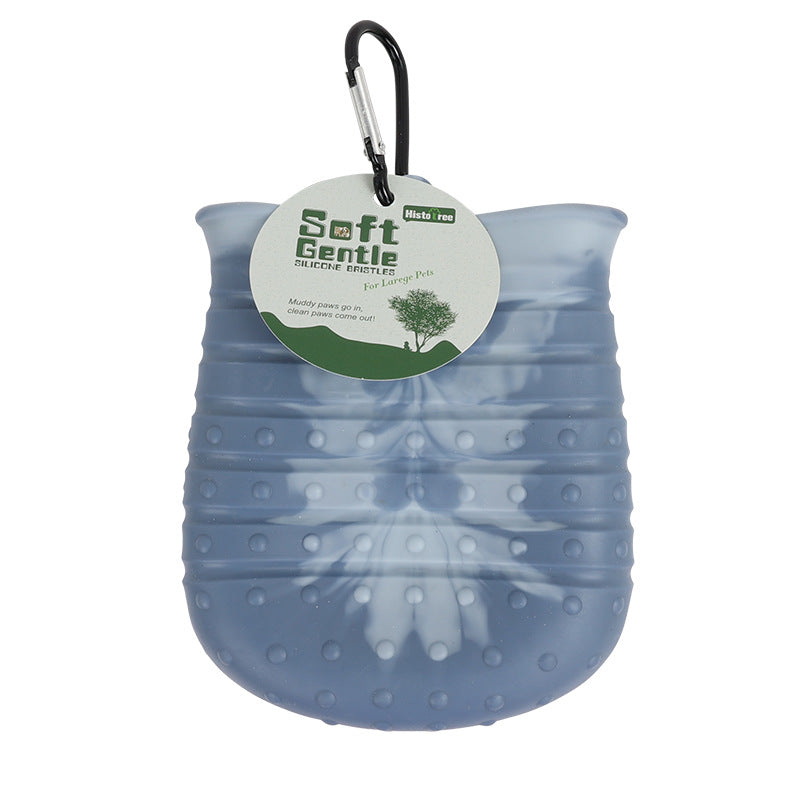 Keep Paws Clean anywhere with this easy 2 In 1 Washer Paw Cup and Soft brush for grooming