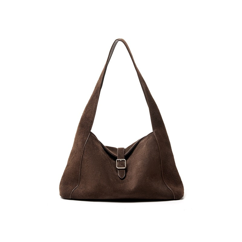 Suede-textured Lightweight Single-shoulder Bag