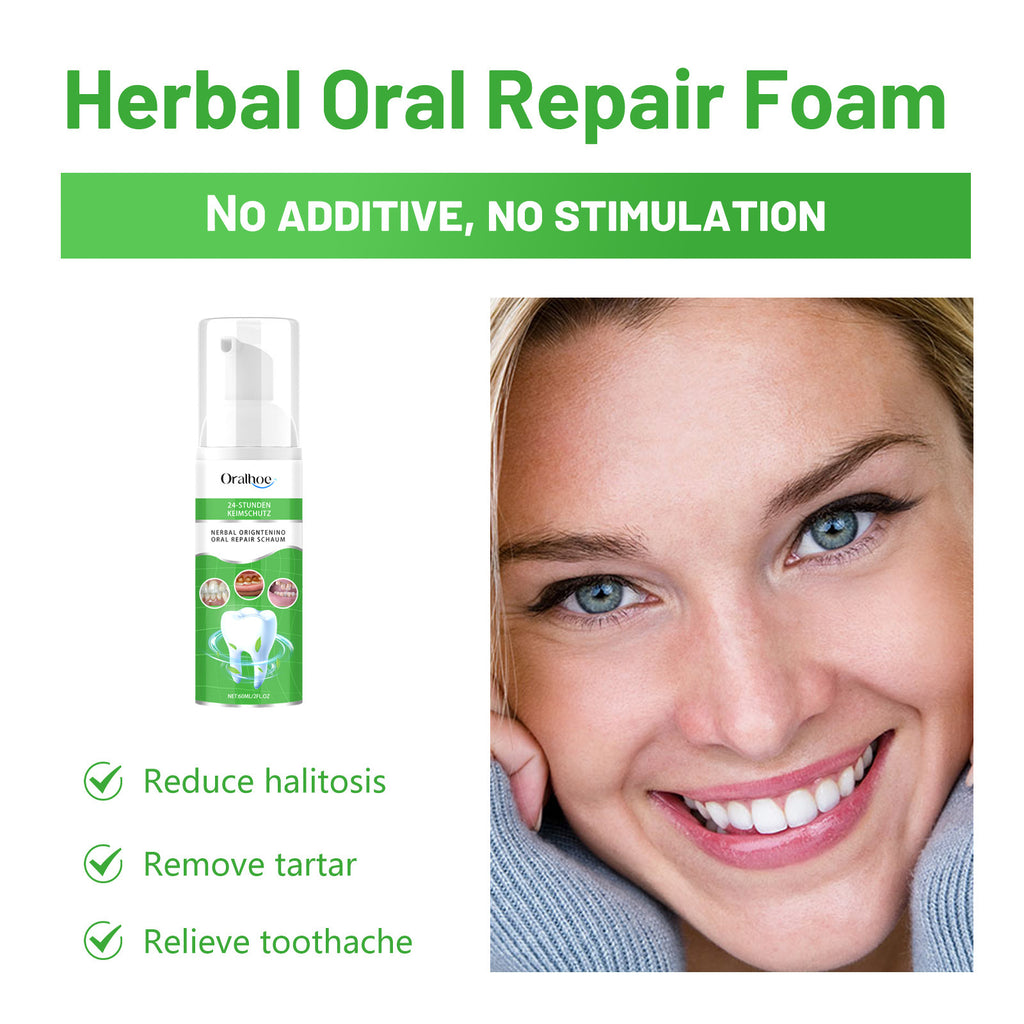 Natural Herbal Oral Mousse for Tartar Removal and Whitening