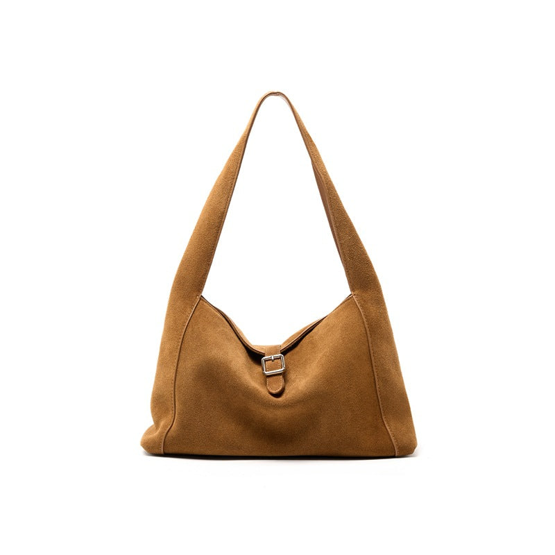 Suede-textured Lightweight Single-shoulder Bag