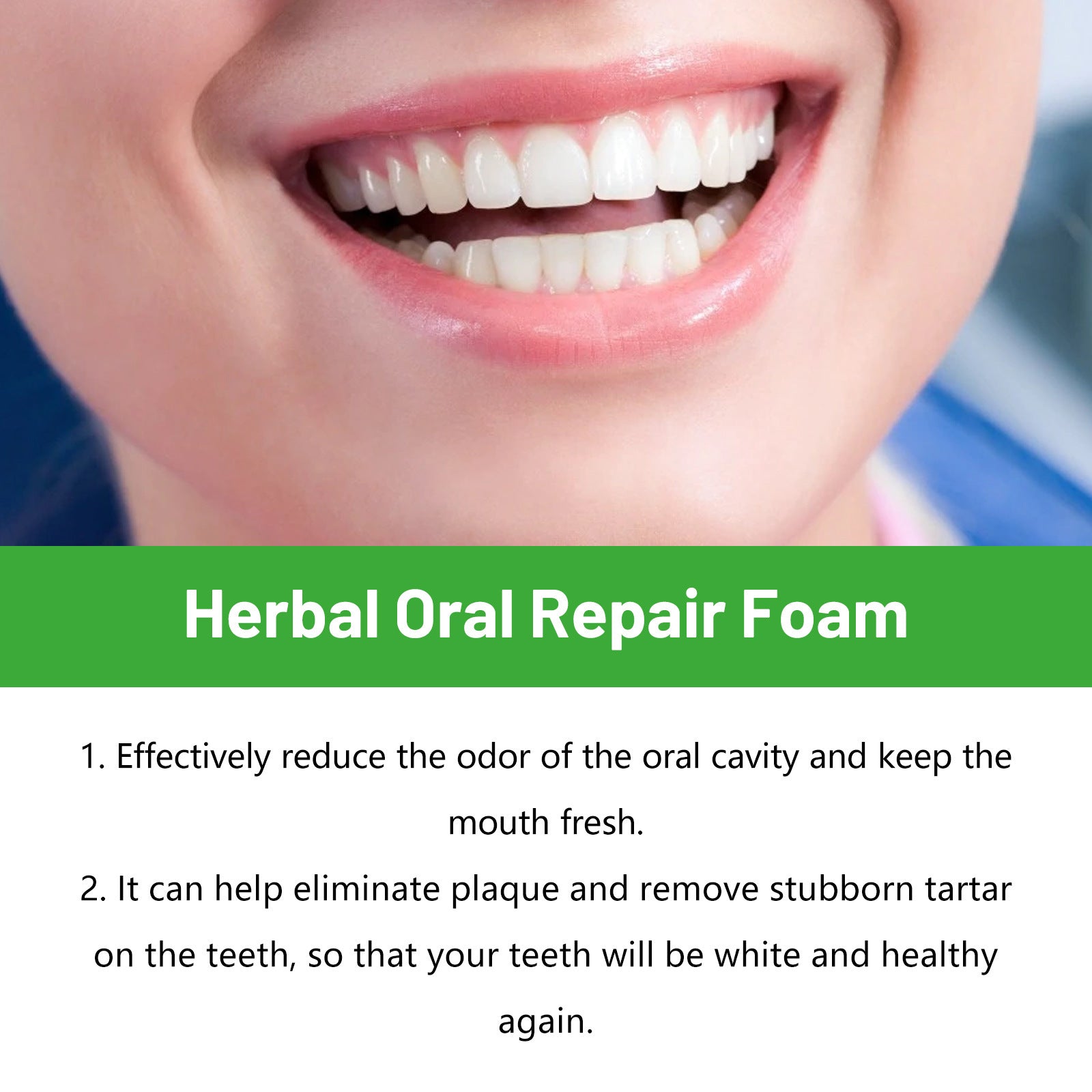 Natural Herbal Oral Mousse for Tartar Removal and Whitening