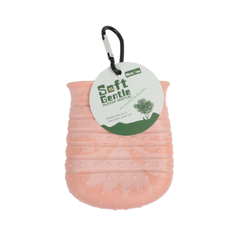 Keep Paws Clean anywhere with this easy 2 In 1 Washer Paw Cup and Soft brush for grooming
