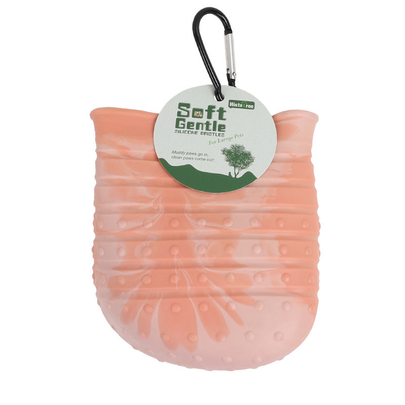 Keep Paws Clean anywhere with this easy 2 In 1 Washer Paw Cup and Soft brush for grooming