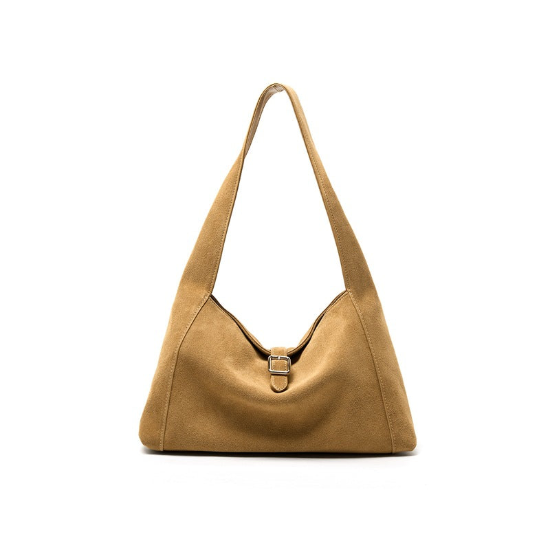Suede-textured Lightweight Single-shoulder Bag