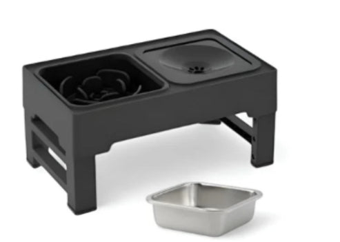 Dog Double Bowls Stainless Stand Adjustable Height