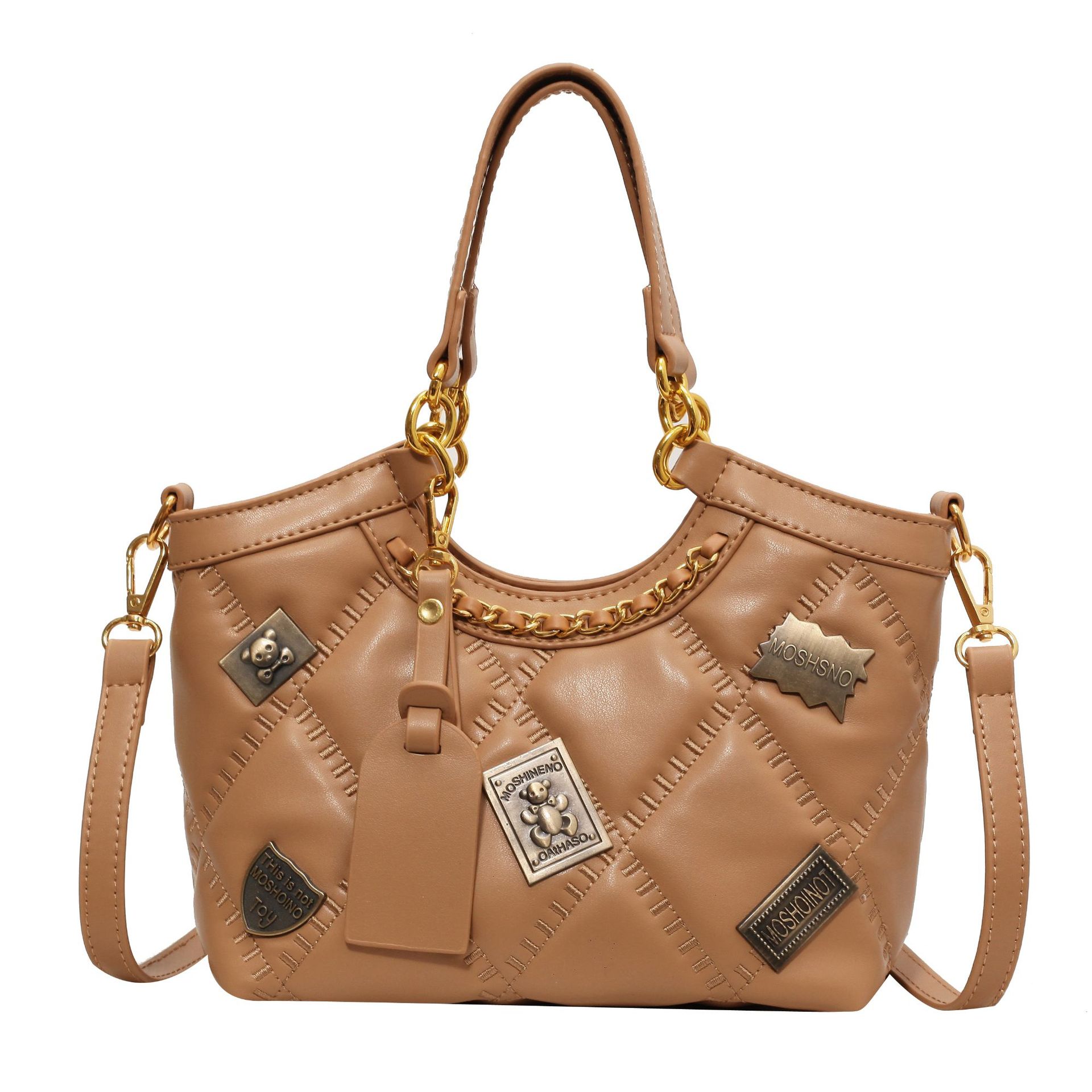 Pattern Badge Shoulder Crossbody Bag