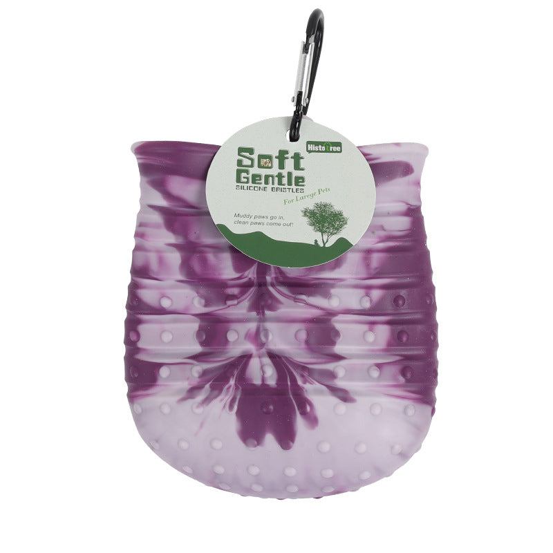 Keep Paws Clean anywhere with this easy 2 In 1 Washer Paw Cup and Soft brush for grooming