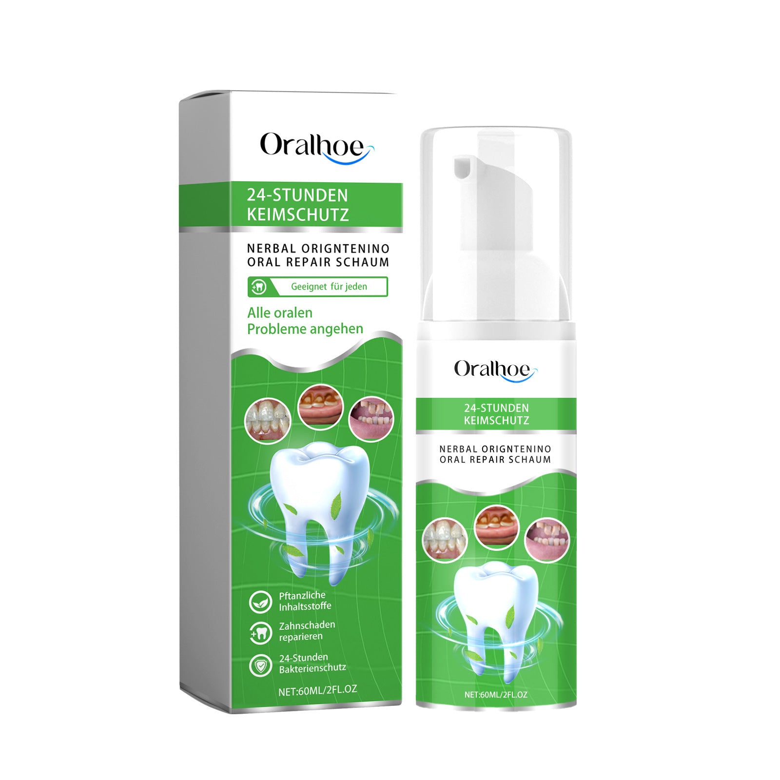 Natural Herbal Oral Mousse for Tartar Removal and Whitening