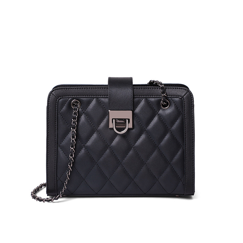 Crossbody Genuine Leather Chain Small Square Bag