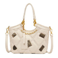 Pattern Badge Shoulder Crossbody Bag