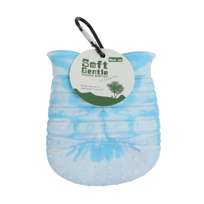 Keep Paws Clean anywhere with this easy 2 In 1 Washer Paw Cup and Soft brush for grooming
